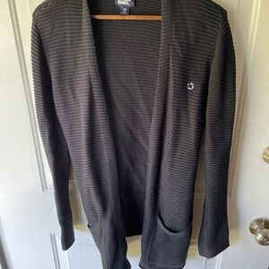 Chase bank Lands' End black Ribbed Cardigan